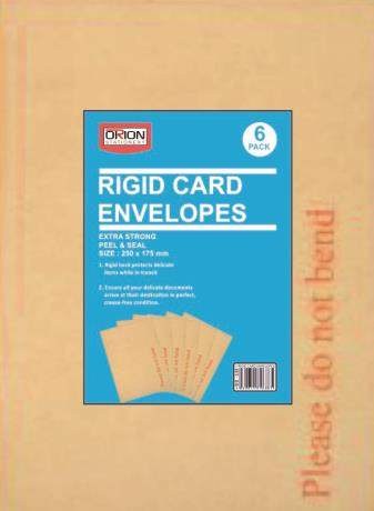 6 Pack Rigid Card Envelopes