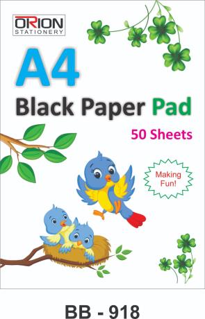 A4 Black Paper Pad 50 Sheets