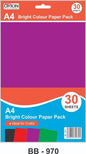 A4 Bright Colour Paper Pack 30 Sheets