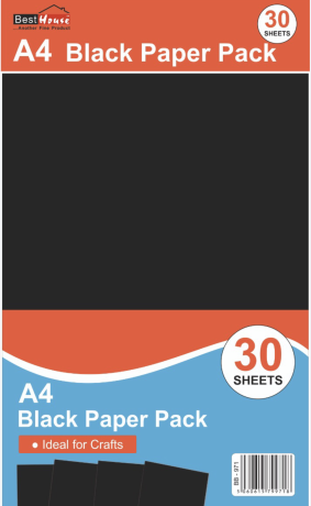 A4 Black Paper Pack 30 Sheets