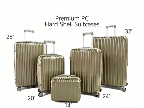 5pcs PC Premium Luggage Set Gold