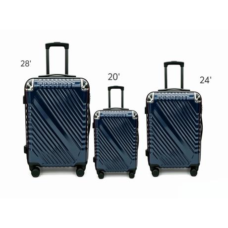 3pcs ABS Luggage Set 20/24/28 Dark Blue