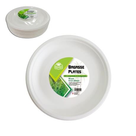 10inch Bagasse Plate 50pk