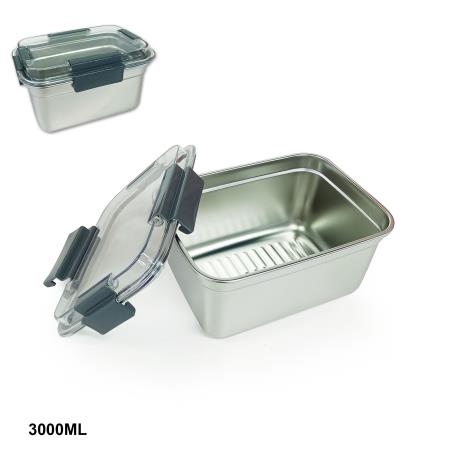 Deep Stainless Steel Lunch Box 3000ml