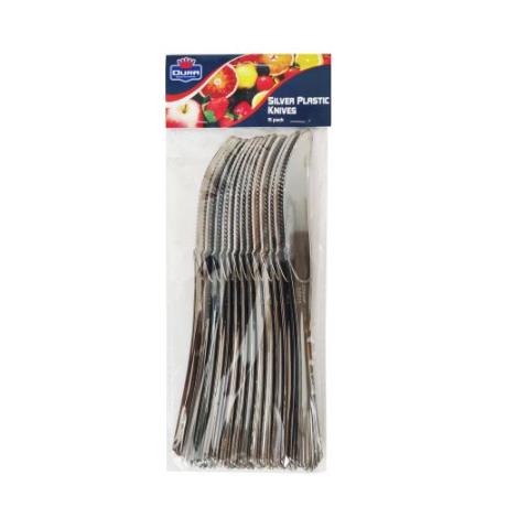 Silver Plastic Knives 15pk