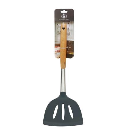 Wood Handled Silicon Pancake Turner