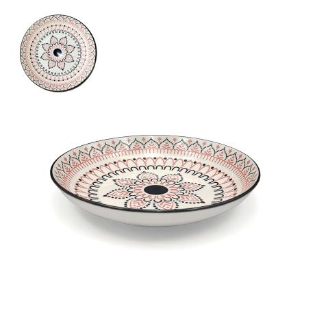 10'' Bohemian Pasta Plate Red