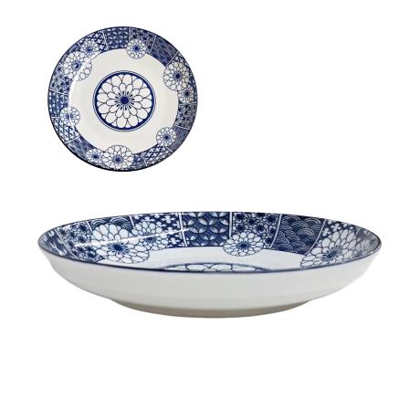 9'' Blue and White Pasta Plate
