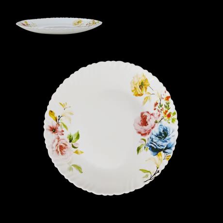 Opal Glass Floral Plate 8.5inch