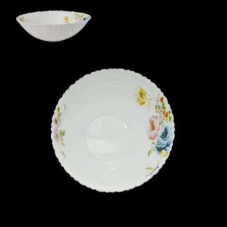 Opal Glass Floral Deep Bowl 7inch