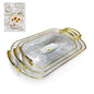 3pcs Clear Rectangle Tray Set