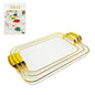 3pcs White Rectangle Tray Set