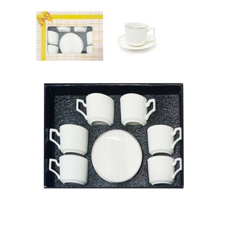 90ml Gilded Plain Coffee Cup and Saucer