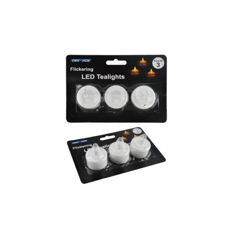 Flickering LED Tealights 3pk