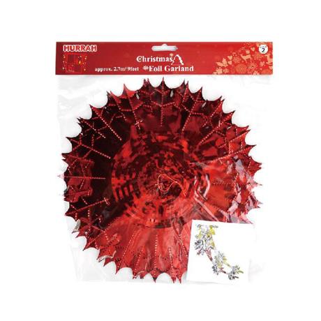 Xmas Holly Foil Garland 2pk