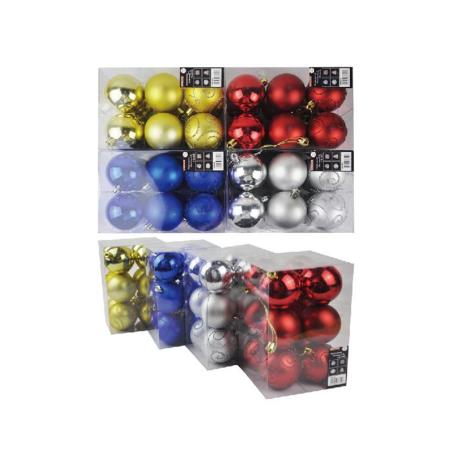 6cm Shatterproof xmas Baubles 12pk