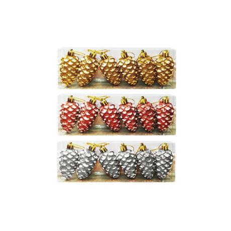 7cm Glitter Pinecone 6PK