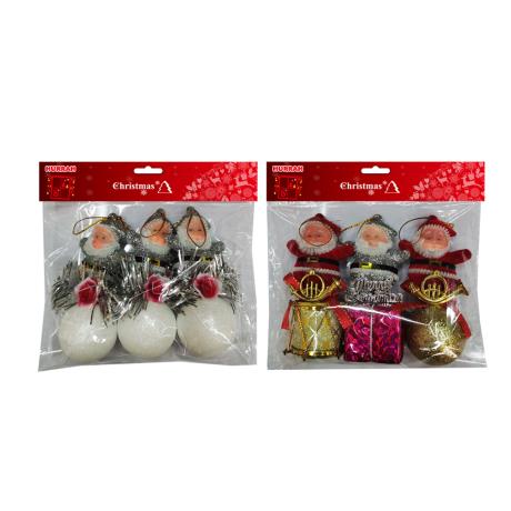 Santa Claus Decorations 3pk