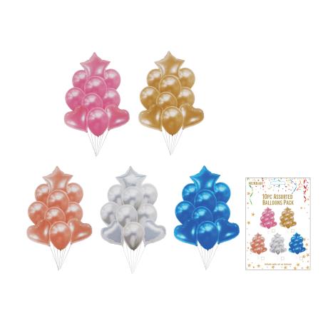 10PC Assorted Balloons Pack (7pcs 12inch