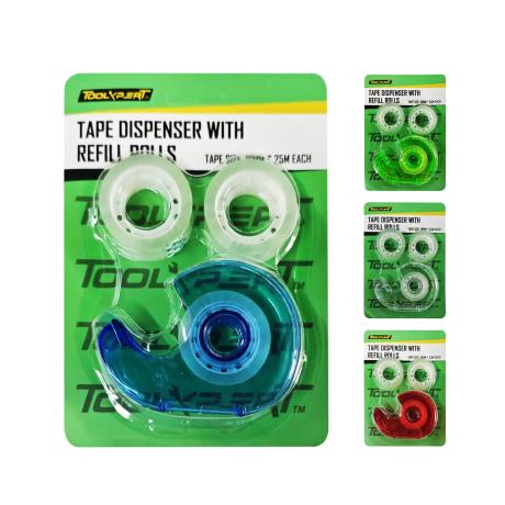3 Stationery Tapes with Dispenser 1.8cm x