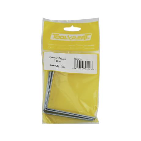 Corner Bracet 75mm 3pk