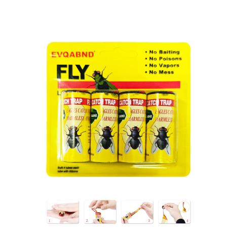 4PK STICKY FLY PAPERS
